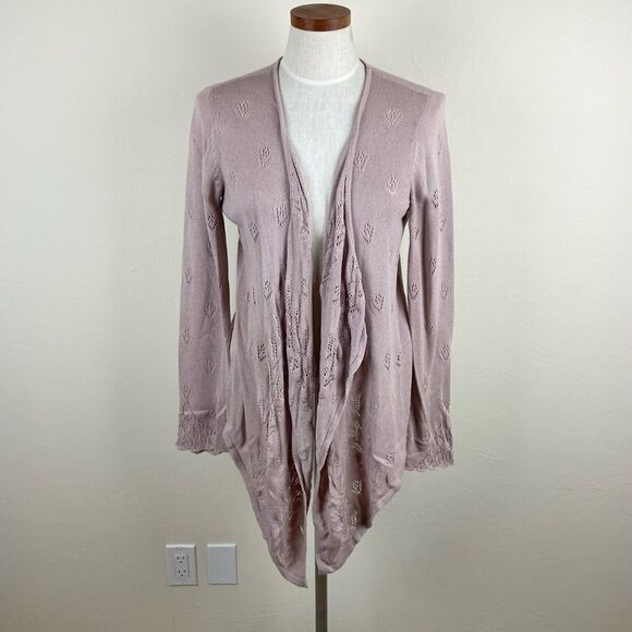 Sundance Knit Open-Front Cardigan Sweater - Dull Purple - Picture 1 of 6